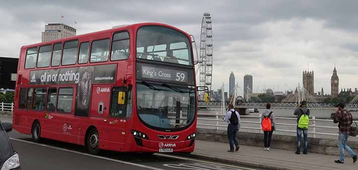 Arriva London Volvo B5LH Wright hybrid HV136